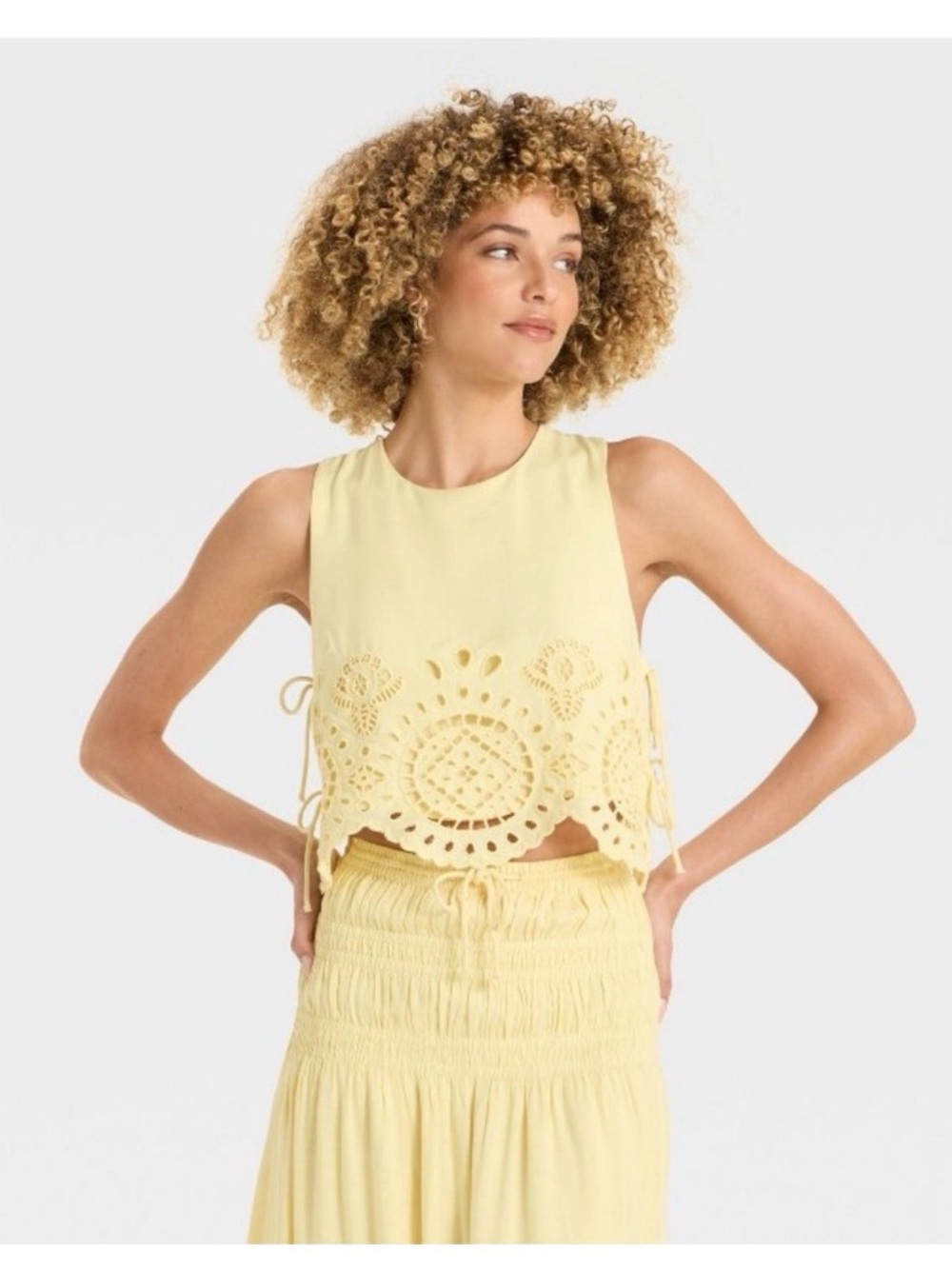 Future Collective Eyelet Yellow top XS